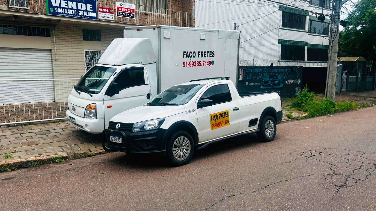 Frota Everton Reis: caminhão baú e pickup Saveiro